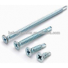 DIN7504 zinc plated flat head philip self drilling screw, coutersunk drilling screw